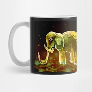 Elephant And Stars. Elephants Gold Pattern. Mug